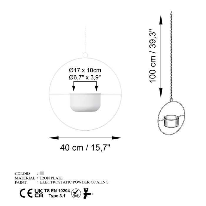 Aberto Design Payanda - Maceta decorativa Blanca